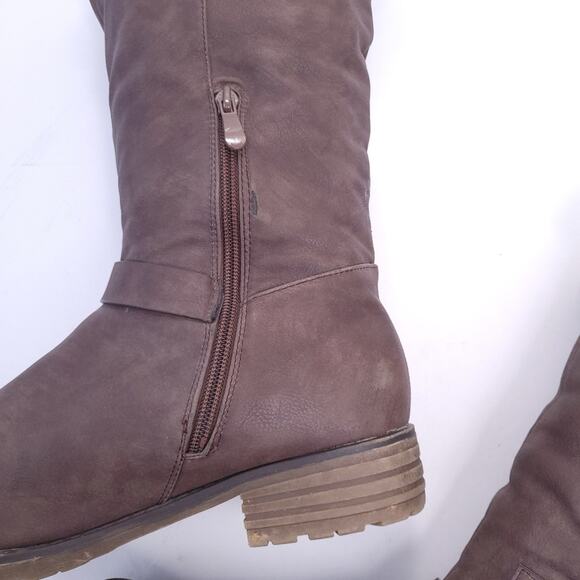 Dream Pairs Boots Women Size 10 Brown MidCalf, Faux Fur Lined, Side Zipper - Picture 5 of 9